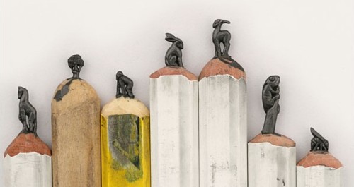 odditiesoflife:  Incredible Miniature Animals Carved on Pencil Tips Loving everything tiny, Seattle based artist Diem Chau has created her most recent project. Miniature animals carved in the wood and graphite of carpenter pencils. Carefully shaving