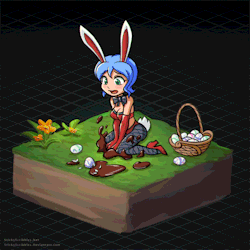 Wild Bunny Girl Chocolate Transformation Animation Sweet Bunny Treat For You. It