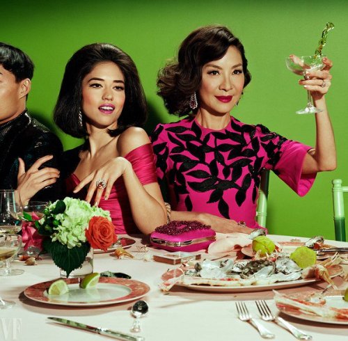 crazyrichexplainer:Eleanor Young (Michelle Yeoh), Nick Young (Henry Golding), Astrid Leong-Teo (Gemm