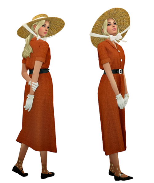 TS4 Cottagecore Vintage Dresses Lookbook Skin 1, 2, 3 / Megan Hair / Eyebrows / Eyes / Nosemask Dres