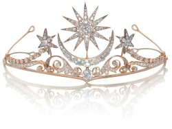 mote-historie:  Moon and stars diamond tiara,