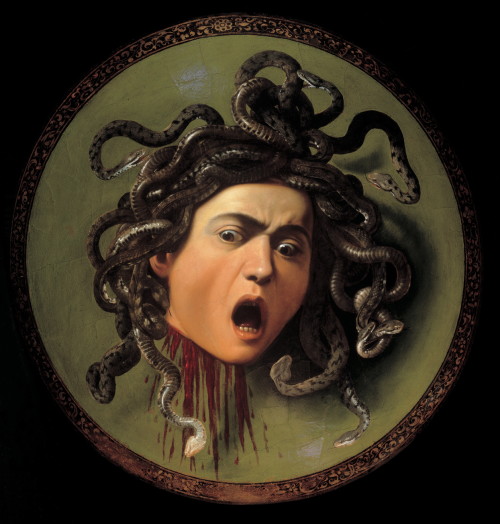 aphroditeinfurs: Medusa Depicted In Famous Works of Art 1. Medusa by Michelangelo Merisi da Car