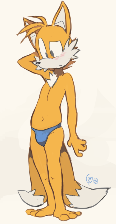 Adult Tails (or S Tails) in a speedo!!  Which was part of my poll I did where patrons got to choose 