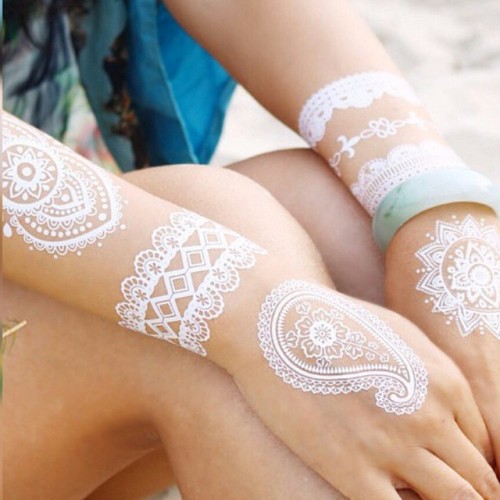 jedavu:      Stunning White Henna Tattoos adult photos