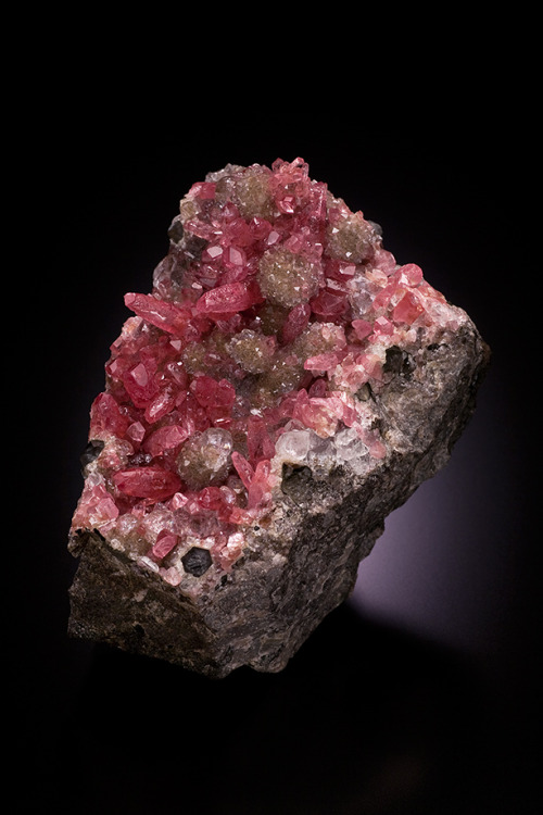Rhodochrosite, Fluorite and Smoky Quartz - Uchucchacua Mine, Oyon Province, Lima Department, Peru
