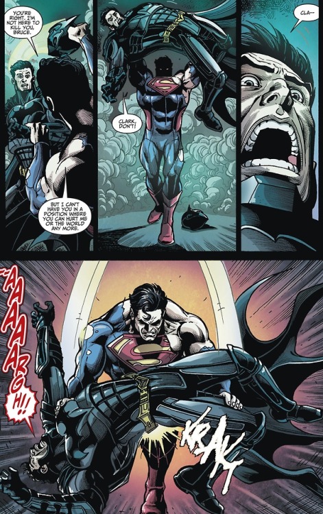 Batman vs. Superman.[from Injustice (2013) #12]