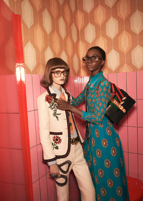 edithshead:   Peyton Knight and Nicole Atieno by Glen Luchfordfor Gucci s/s 2016