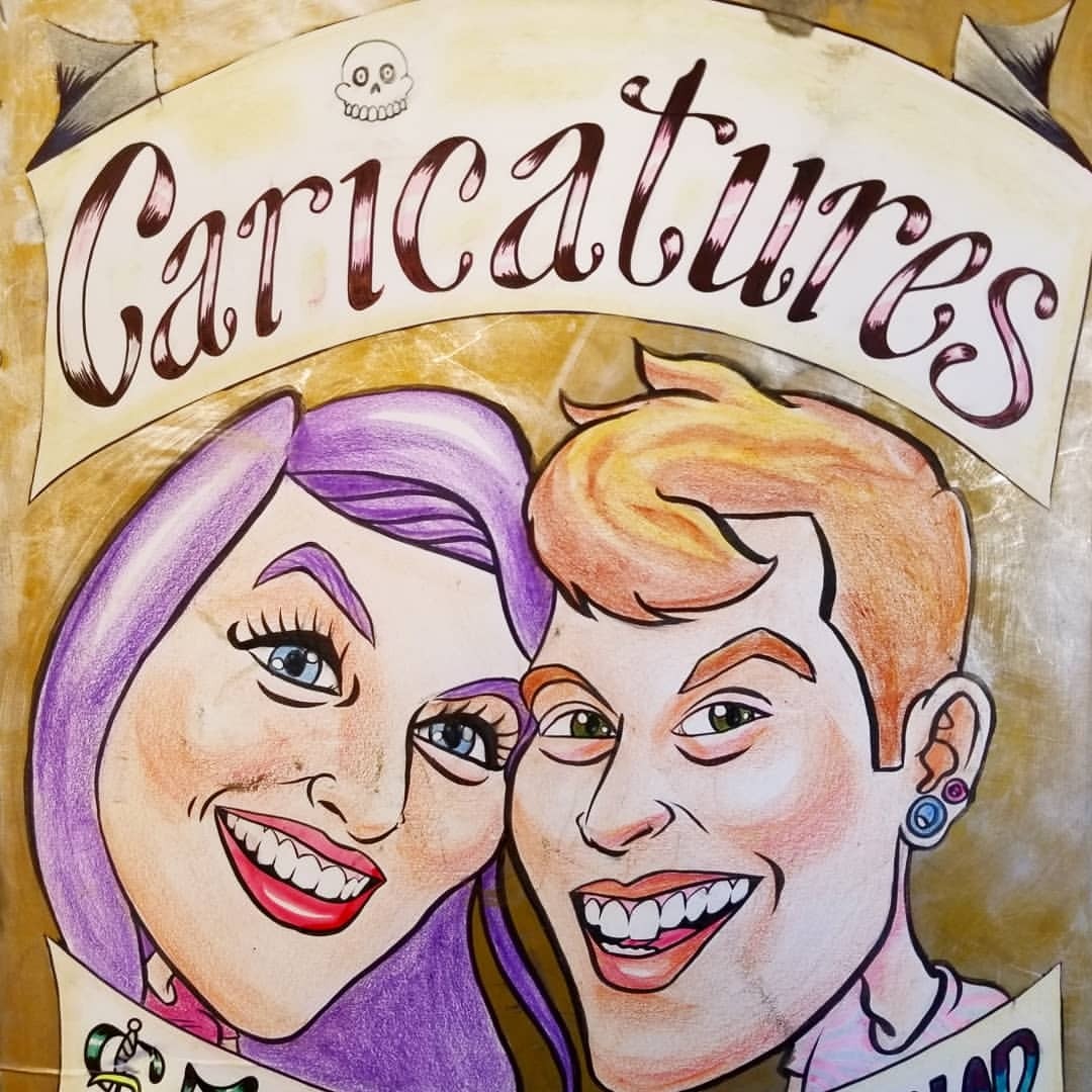 Doing caricatures today at the Black Market! Happy Pride!  I do all sorts of events,