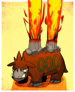 Pokedump:  323 - Camerupt Camerupt Has A Volcano Inside Its Body. Magma Of 18,000