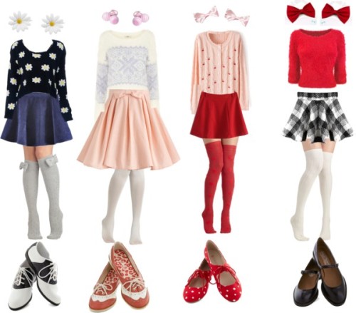 lolita-scarlet-starlet:  Sweaters & skirts by lolitadelrey    
