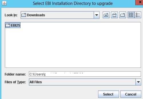 Locate windows directory of previous version of  EXTOL Business Integrator