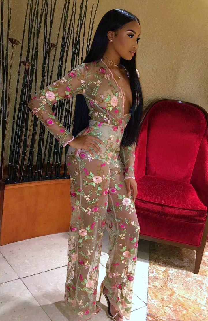 ecstasymodels:  Sheer Floral Jumpsuit by   @intertwinecollection   Fashion Look