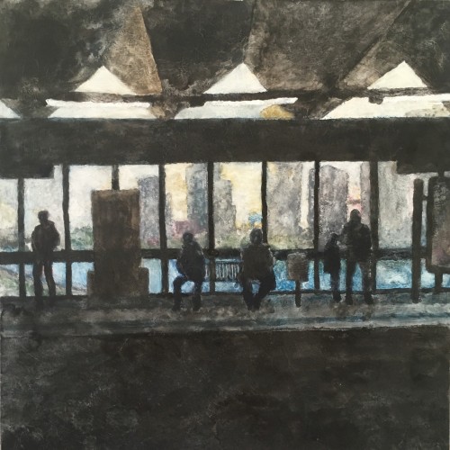 Metro Station , Eindhoven   -    Bas van LoonDutch,b.1977-Acrylic on canvas