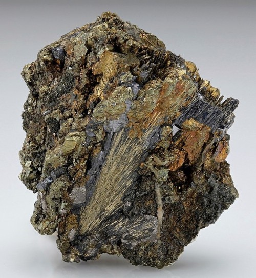 Millerite with Chalcopyrite and Galena - Victoria Mine, Siegerland, Germany