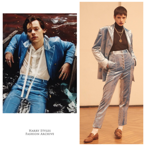 hsfashionarchive: Harry in his album artwork | April 13, 2017 Hillier Bartley AW16 (Jacket available