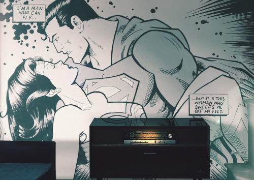 hellyeahsupermanandwonderwoman: SuperWonder Mural One of the perks of living with someone who loves 