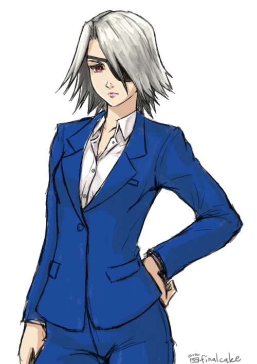 cakefinale: Patreon sketch request, Fujin from Final Fantasy 8 in a business suit www.patreo