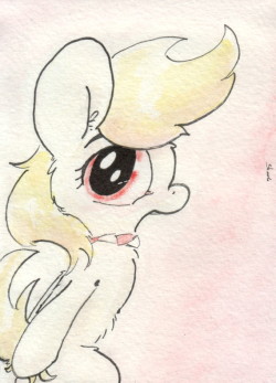 slightlyshade:  This is a playful little pony with huge eyes. She doesn’t have a name (yet) though!  Cute! x3 Looks like she could be related to Derpy =p
