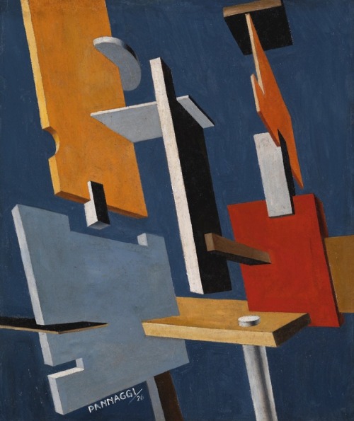 kafkasapartment:PERSPECTIVE ABSTRACTION. Ivo Pannaggi 1901 - 1981. Oil on board