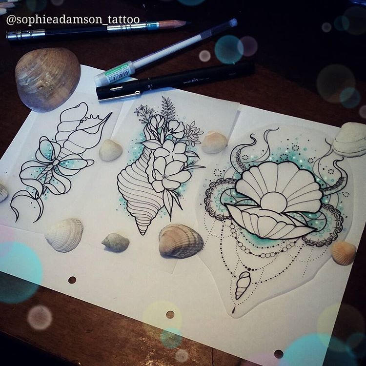 Sophie Adamson Tattoo Art — Shell tattoo anyone? Stop by The Projects Tattoo ...