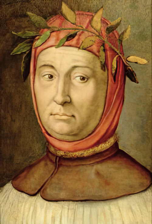 Upscaled and cleaned a portrait of Petrarch.