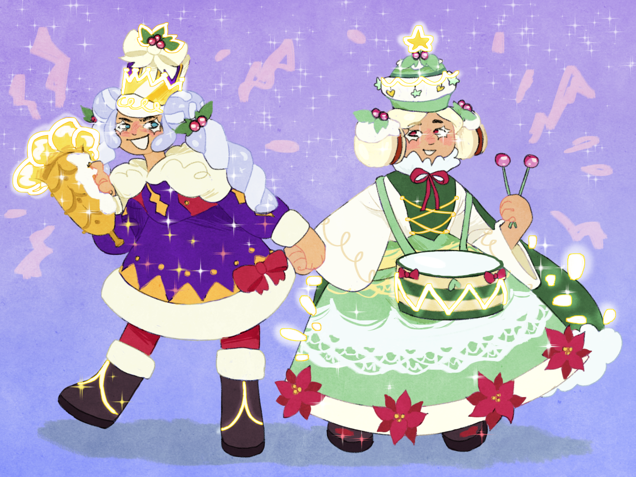 December 10, 2020. marshmallow cookie and macaron cookie from cookie run