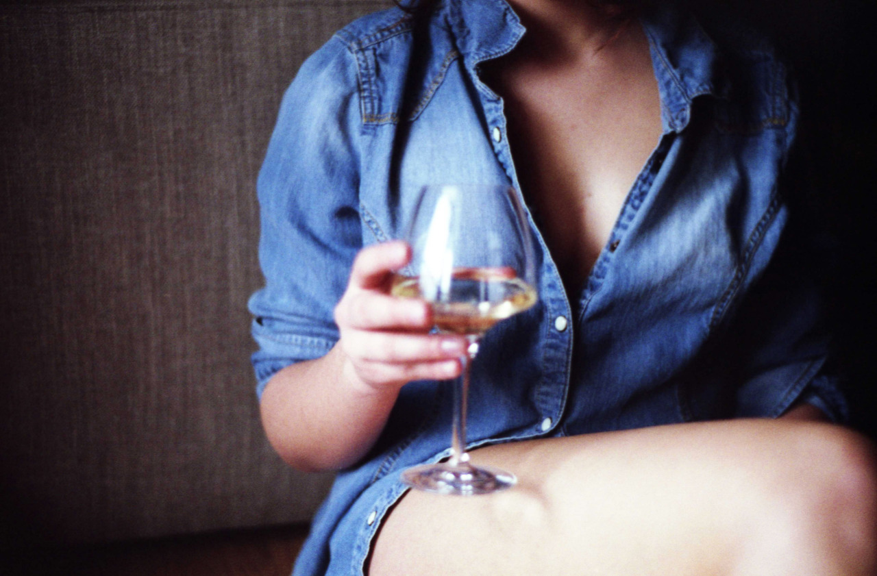 clybee-photos:  Marie - A blue shirt and a glass of wine. 