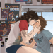 yendts:steve and eddie in their new apartment they bought in the city far away from