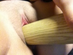 some6911:  I love fucking my bat, always hard and filling stretches my cunt and it pleases my master a lot