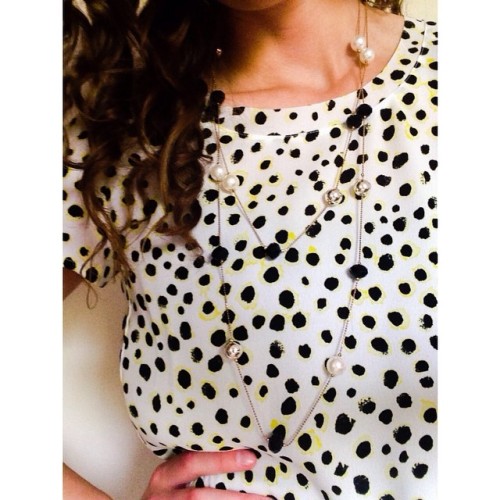 Polka dots and pearls are my #ootd #wiwt #wib4fashion #polkadots #style #fashionblog #weartowork #of