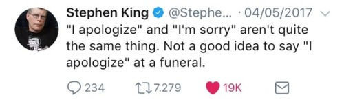 maplecas:sometimes i scroll through stephen king’s twitter and i’m never disappointed