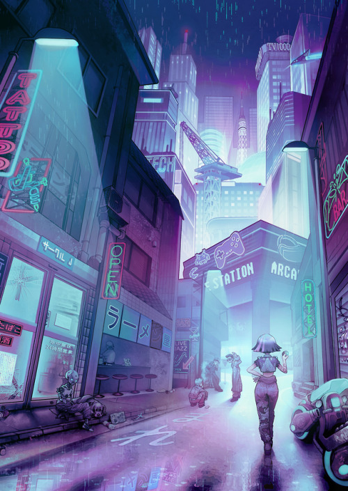 tokyo. art i made for my bf for a project of his. it’s the most complicated illust i’ve 