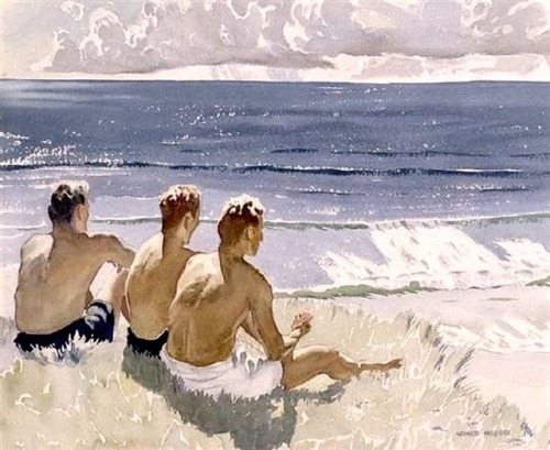 henrymillerfineart:Kenneth McQueen (1897-1960) Waiting for the Waves. Australian watercolourist. #maleform #kennethmcqueen #australianart #maleart #numasculinhttps://www.instagram.com/p/BpjG2LgnKif/?utm_source=ig_tumblr_share&igshid=10xsr3gnqgu2q