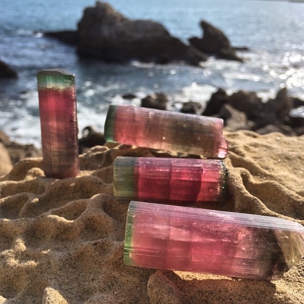 mineraliety:  Beach bum Tourmaline living the California life. @proper_gems has the