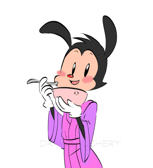*joyful chaos*(cartoonsareawesme)gleefully tormenting those who care about him in a pretty pink robe