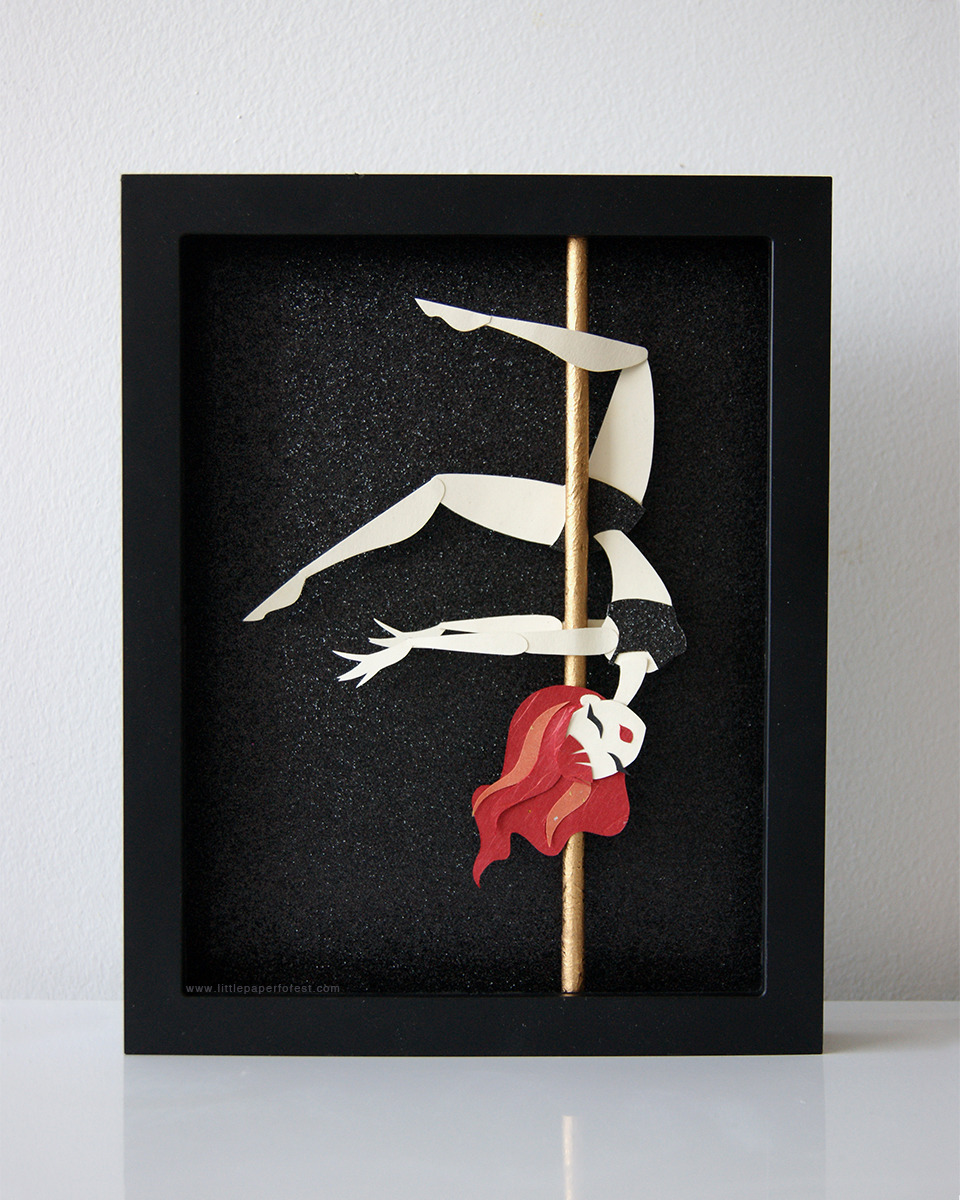 littlepaperforest:  A little series of pole dancing ladies for a Pole Fitness Studio