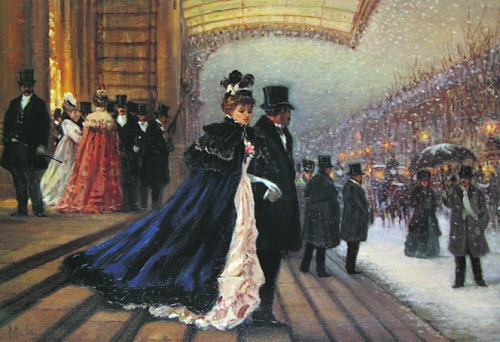 New Year&rsquo;s Eve  -  Alan Maley (British 1931-1995)Impressionism