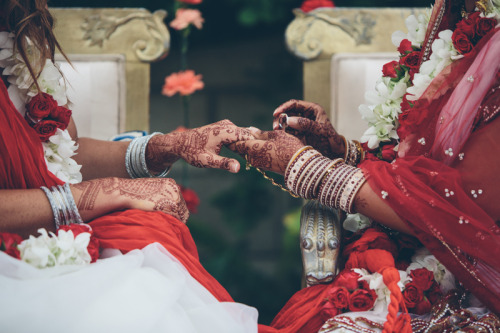 gaywrites:  Just in case you haven’t seen these beautiful photos of new brides Shannon and Seema from their Indian wedding in Los Angeles, I highly recommend scrolling through the whole album online. These photos are mesmerizing. Congratulations, ladies!