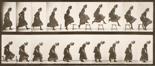 Eadweard J. Muybridge, Jumping; running straight high jump, ca. 1884-1887 Source: George Eastman Hou