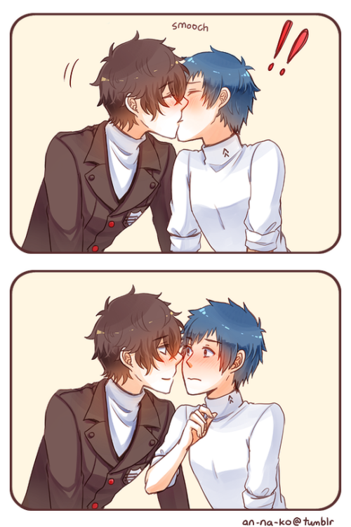 an-na-ko: Shy boys’ first kiss with each other (Mishima is trying so hard, so hard..)I like to