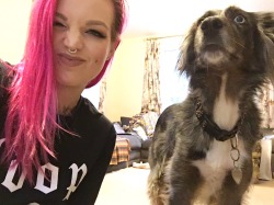 mzbonesaltmodel:  Happy world vegan day 🌎 I’m wearing my @punkpawsbrand ‘adopt til death’ shirt coz when you’re vegan it’s pretty much the rules that you have to have a rescue dog at some point, right? Adopting my girl was the best thing