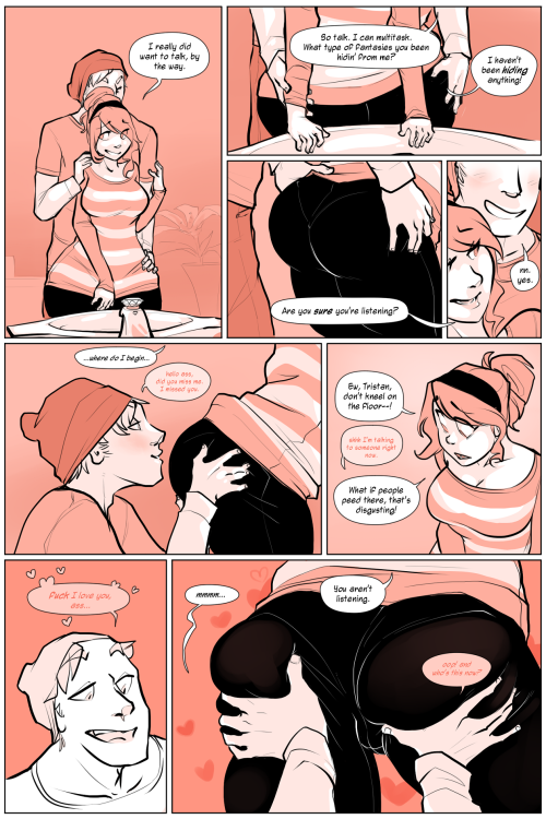 nicoleships:  slipshine:  Neapolitan has updated! Let there be rejoicing! As always, subscribe to read the whole update.  oops here it is a comic I made where tristan makes out with a butt for a second! :D 