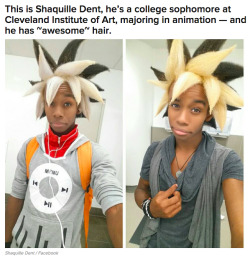 volatilequeen:  blvck-unicornn:  buzzfeed:  People Can’t Stop Talking About This Dude’s Awesomely Nerdy Hair  i love him.  Amazing  