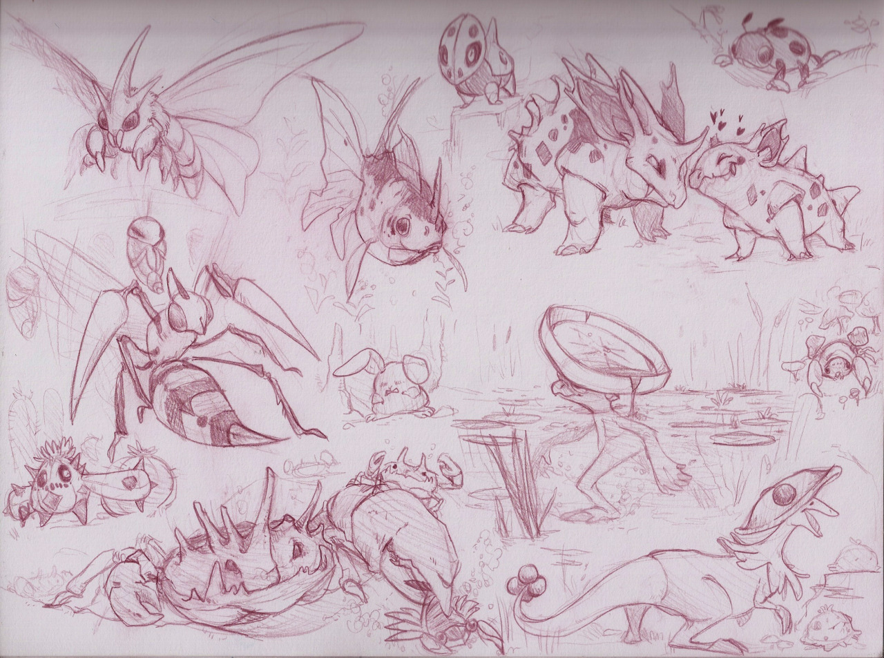 juls-art:  A good way to finish off a sketchbook– my defaults. 