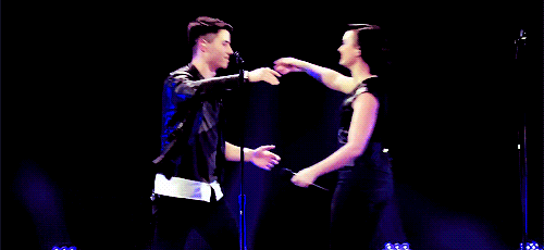 burrowjoe:  Nick Jonas and Demi Lovato perform “Avalanche” for the first time at 102.7 KIIS FM’s 2014 Jingle Ball at the Staples Center in Los Angeles, California - December 5, 2014. 