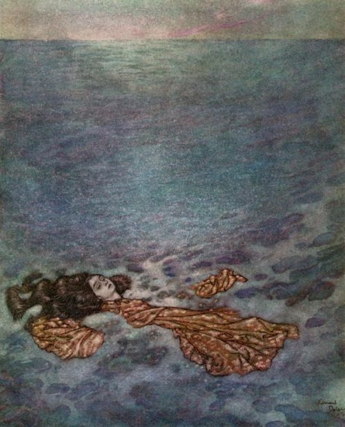 theartistsmanifesto:Our last work by Edmund Dulac is Dissolving in Foam, an illustration made for Ha