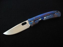 knifepics:  Mayo Timascus Drop Point Lefty