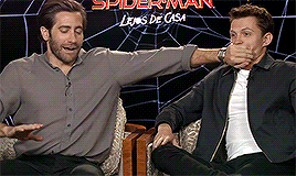 hemswrths:Tom Holland and Jake Gyllenhaal - Spider-Man: Far From Home press tour.