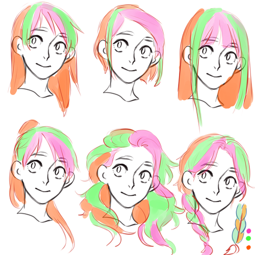 Drawing HairRow 1 - 3Row 4, By Anatomy Next