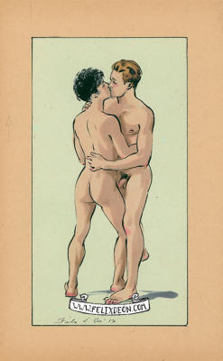 felixdeon:  **Felix and Angel 2**This gay couple is available as an original signed drawing in my Etsy Store. Click HERE. 
